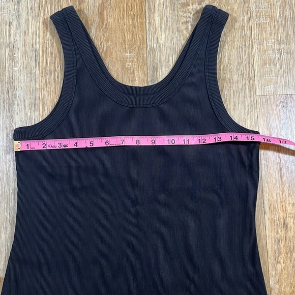 Everlane The Ribbed Tank Dress Black Women's Size Large Midi Organic Cotton EUC - Picture 7 of 12